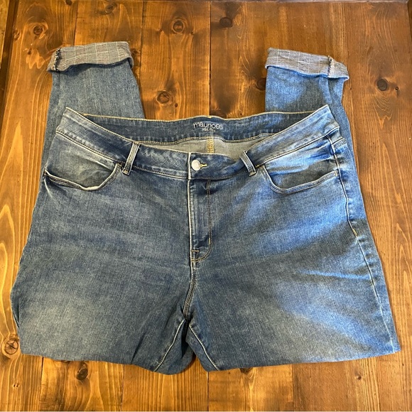 Maurices Denim - Maurices mid rise plaid cuffed jeans